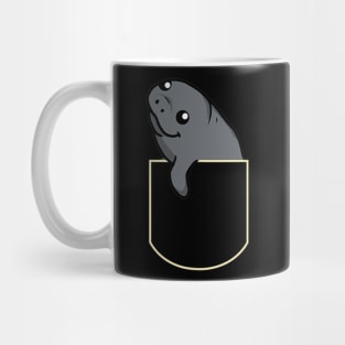 Funny Manatee In The Pocket Gift Dugong Pocket Mug